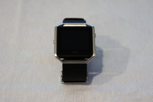 A close-up picture of the Fitbit Blaze.